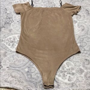 FOREVER 21 BROWN VELVET BODYSUIT